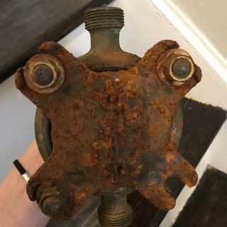 Antique Trident Brass Water Meter Neptune Meter Steampunk Industrial Rustic 8