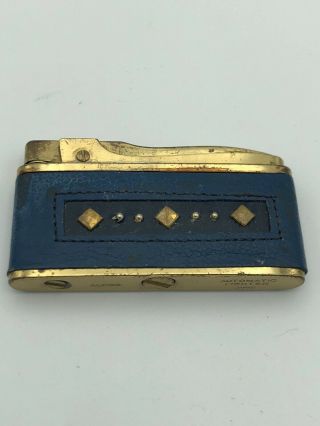 Alpco Automatic Lighter Made In Japan Collectible Vintage Antique Unique Blue