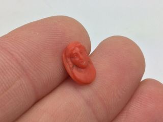 ANTIQUE VICTORIAN CARVED ITALIAN CORAL CAMEO - RING - EARRINGS - BRACELET REPAIR 2