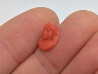 ANTIQUE VICTORIAN CARVED ITALIAN CORAL CAMEO - RING - EARRINGS - BRACELET REPAIR 3