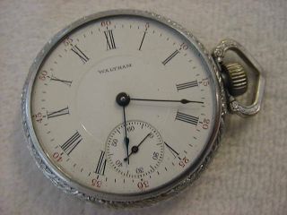 Vintage Large Antique 1800 Porcelain Dial Waltham P.  S.  Bartlett Pocket Watch