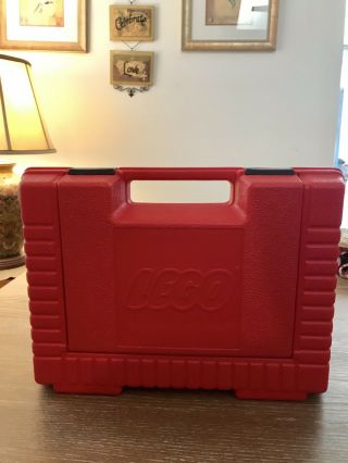 Vintage 1982 Red Lego Plastic Storage Box/bin Carrying Case 11 " X7 " X3 1/2 "