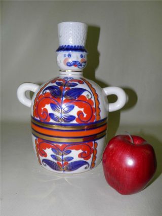 Antique Hand Painted Russian Ussr Figural Decanter
