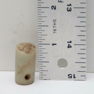 PRE - COLUMBIAN_Cylindrical Tubular Shaped_Carved_Stone Bead_28.  8 x 13.  2 x 12.  7mm 3