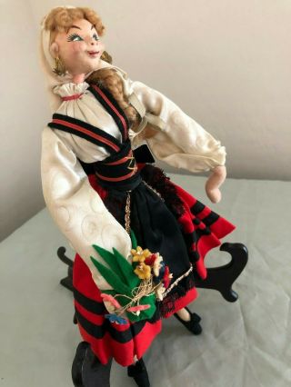 Vintage Klumpe Roldan Gypsy Lady Flower Doll 10 