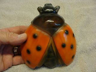 Antique Red Winged Beetle Ceramic Wall Pocket Marked " S " Crown Lady Bug Insect