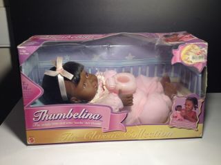 Vintage (2000) Mattel African American Classic Thumbelina Doll (nib)