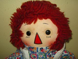 Georgene Averhill Vintage 1940 ' s Raggedy Ann and Andy dolls black outlined noses 5