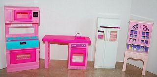 Vintage Barbie So Much To Do Kitchen Set Mattel 1994 Stove Fridge Sink Hutch
