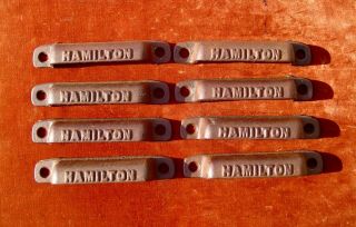 (8) Antique Cast Iron Hamilton Letterpress Drawer Pulls