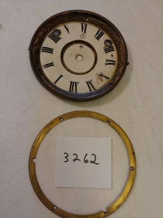 Antique Kroeber Porcelain Mantle Clock Dial & Bezel No Glass & Back Plate