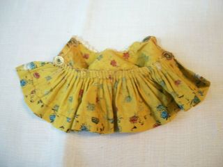 Vintage NASB Muffie doll dress - mustard print with white lace trim - donut snap 4