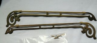 Antique Brass Side Decorative Rails For Small Banjo Clock 8.  5 " Long With Screws