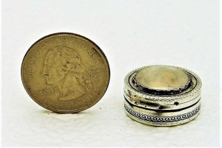 French Sterling Silver Pill Or Snuff Box Glass Top With Regal Woman Portrait