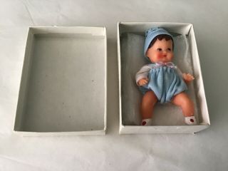 Vintage Jointed Rubber Baby Doll 2 3/4” Shackman Gdr German Democratic Republic