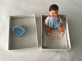 Vintage jointed rubber baby doll 2 3/4” Shackman GDR German Democratic Republic 2