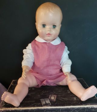 Adorable Vintage Signed Hard Plastic/vinyl 24 " Baby Doll Sleep Eyes Lashes