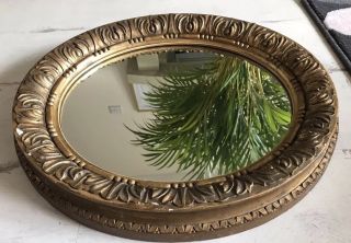 Lovely Antique Oval Gilded Gesso Mirror Decorative Frame