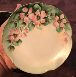 J & C Louise Bavaria Antique Hand Painted Decorative Plate 6.  5” Signed
