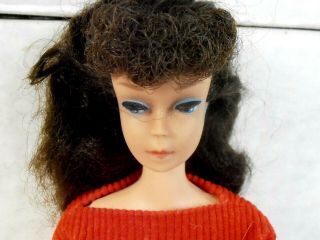 Vintage 1960 Barbie Black Hair Ponytail Doll As - Is Green Ears