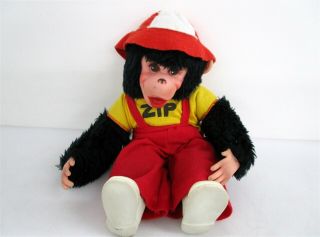 Vintage Zip Zippy Monkey Plush Stuffed Toy Rushton Toy Co.