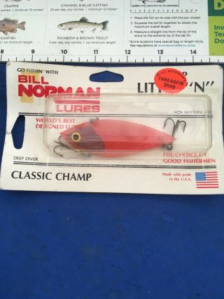 Vintage Norman Threadfin Shad Fishing Lure In Package Look 42 - A