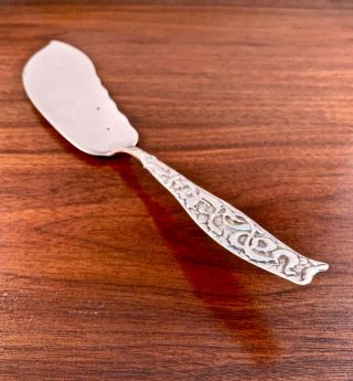 Rare Whiting Mfg Co.  Large Sterling Silver Fish Slice: " Good Luck " Pattern,  13 "