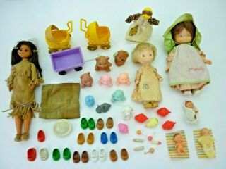 1976 Holly Hobbie Dolls,  Shoes,  Pets,  Accessories,  Sunshine Family Indian,  More