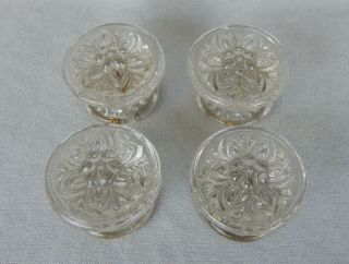 4 Boston & Sandwich Clear Flint Lacy Glass Drawer Pulls Furniture Knobs Antique