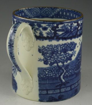 Antique Pottery Pearlware Blue Transfer Hornblower Pattern Mug / Tankard 1815 3