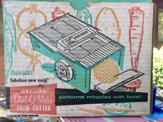 Antique Vintage Dial O Matic Food Cutter Kitchen Deluxe 1958