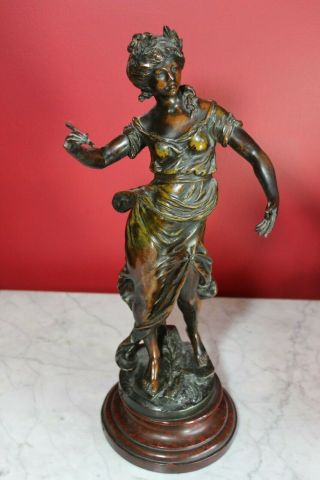Bronze Spelter Maiden Figure Au Merite L A Moreau French Sculpture Late 19th C