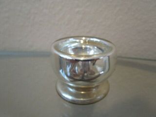 Antique Silver Mercury Glass Pedestal Open Salt Cellar Dish Late 1800 