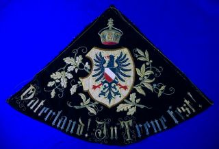 Antique Imperial German Germany Ww1 Ebroidered Flag Banner Eagle Crown