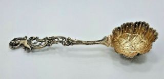 Antique Sterling Silver Ornate Pierced Bowl Serving Spoon/Ladle 4