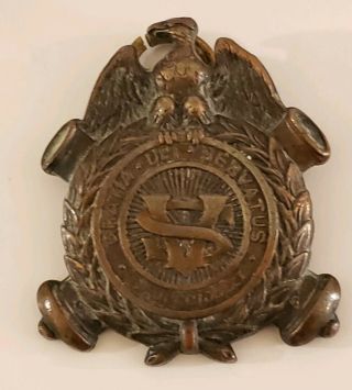 Antique U.  S.  Civil War Veteran 1888 " Sons Of Veterans " Bronze Pendant Medal Vs