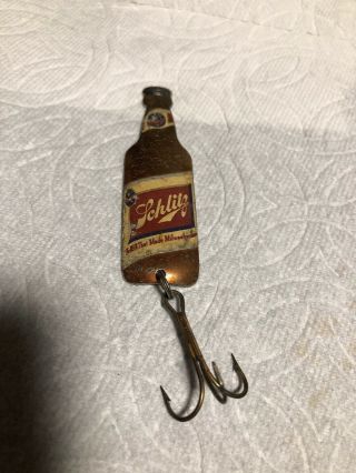 Vintage Schlitz Beer Novelty Fishing Spoon By W.  J.  Jamison Of Chicago