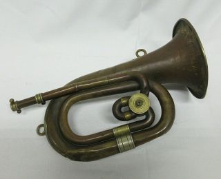 Anselmo Lopez Habana Cuba Antique Brass Bugle Music Instrument Wall Hanger