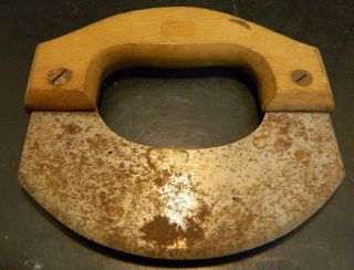 Antique Wooden Handled Metal Dough Cutter 6.  25 " X 5.  5 "