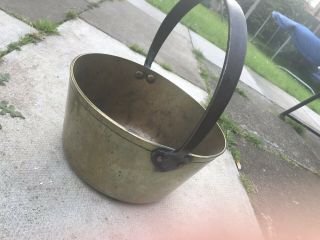 Vintage Large Heavy Solid Brass Jam Preserve Pan Pot
