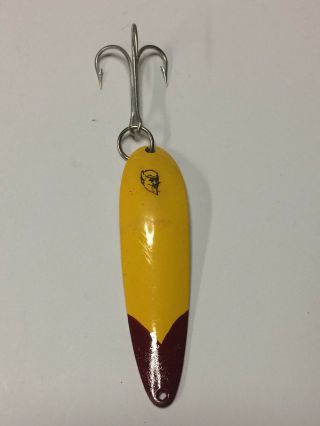 Vintage 1970s Chunk Dardevle Eppinger Cop - E - Cat Red & Yellow Nickel Spoon