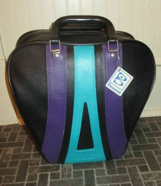 Vintage Black Teal Purple Bowling Bag 50 