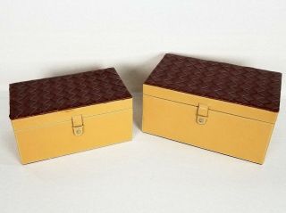 2 Leather Stash Storage Boxes