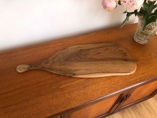 Vintage 1960s 1970s Large Retro Olivewood Serving Chopping Board Mid Century