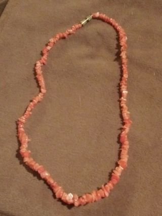 Antique Coral Necklace Fast Weighs 10.  7 Grams.  15 And 1/2 Inches Long