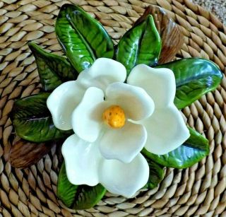 Collectible Vintage 1987 Ceramic Magnolia Flower Home Floral Decor