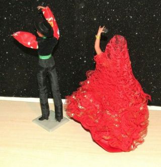 Vintage set Marin Chiclana Flamenco Dolls MAN & WOMAN RED Lace 7 