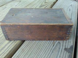 Primitive Wooden Box sliding Lid Advertising Trimo Pipe Wrench Roxbury,  Mass 4