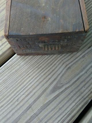 Primitive Wooden Box sliding Lid Advertising Trimo Pipe Wrench Roxbury,  Mass 5