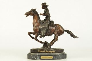Trooper Of The Plains Bronze Sculpture By Frederic Remington 9.  5 " X 10 "